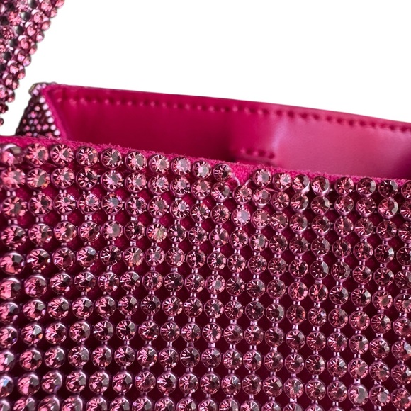 Cult Gaia Solene Mini Crystal Top Handle Bag in Rose Pink - Picture 12 of 13